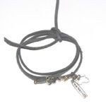 Antique copper and turquoise suede 'love nature' wrap - BRLN03