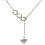 Link and chain necklace with bird charm - NWE01B