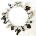 Animal charms with eclectic bead mix on antique brass chain - BRCH05