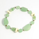 Aventurine bracelet with ostrich eggshell and Aventurine chips - BRM42