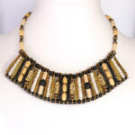 Threaded plated safety pins with a variety of glass, wood, polymer clay and antique brass beads - NWGM12