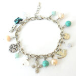 Christian symbols with freshwater pearls and semi precious and other stones - BRCH04