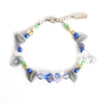 Assorted Czech and other glass and freshwater pearl bracelet