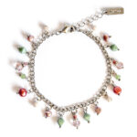 Protea inspired bead charm bracelet