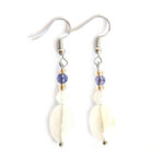 Facetted white agate earrings with Czech and other glass, with nickel free hooks.