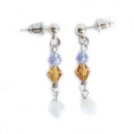 Delicate facetted glass diagonal earrings