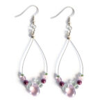 Delicate "petal drops" glass bead earrings