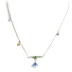 Long chain pendant, with Czech and other glass and freshwater pearls