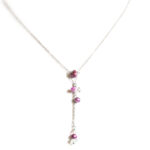 Delicate beaded pendant with freshwater pearls and Czech glass beads
